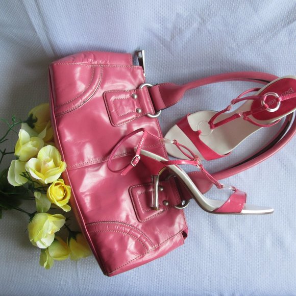 💗 ENZO ANGIOLINI DARK PINK PATENT STRAPPY SANDALS 7.5 💗 - Picture 9 of 16
